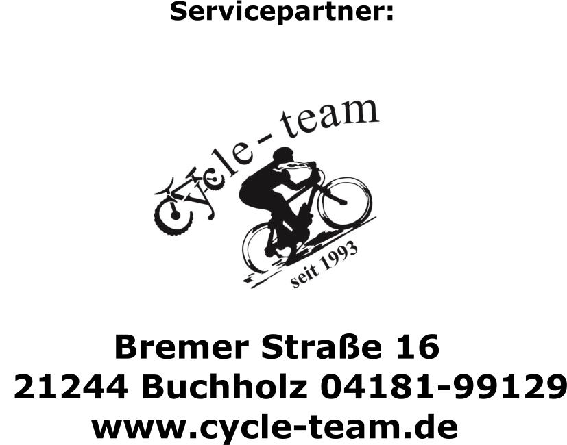 Servicepartner:           Bremer Strae 16  21244 Buchholz 04181-99129         www.cycle-team.de